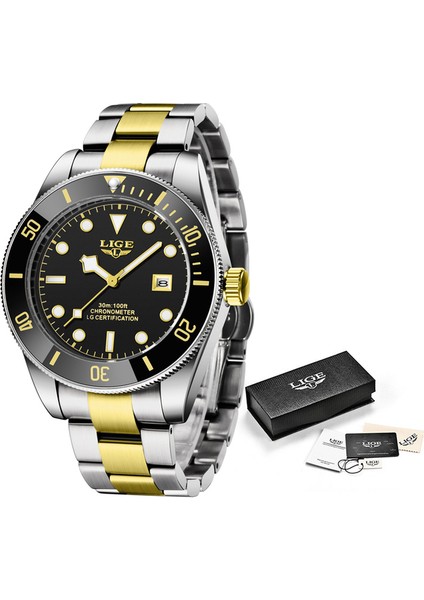 Yeni Gümüş Altın Lıge Izle Adam Iş Üst Marka Lüks Erkekler Için Izle Casual Saatler Paslanmaz Çelik Kuvars Kol Saati Su Geçirmez Saat Hombre (Yurt Dışından)