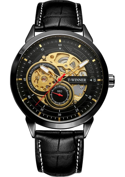 05 T-Kazanan Basit Rüzgar Içi Boş Çift Halkalı Mekanik Saat Altın Yuvarlak Saat Çelik Bant Isteğe Bağlı Çeşitli Renklerde Izle (Yurt Dışından) modelleri