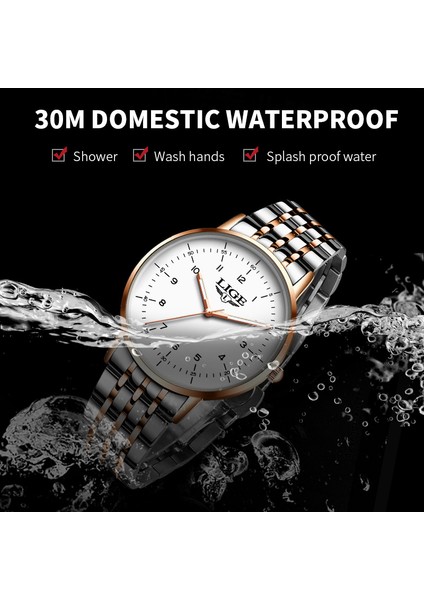 Gül Altın Siyah Lıge Lüks Marka Erkek Saatler Moda Iş Izle Erkekler Için Paslanmaz Çelik Su Geçirmez Kol Saati Aydınlık Kuvars Izle Saat (Yurt Dışından) modelleri