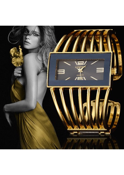 Altın Beyaz Lüks Altın Bilek Saatler Kadın Bileklik Bilezik Saatler Casual Bayanlar Saat Hodinky Montre Femme Saati Relogio Feminino Relojes (Yurt Dışından)