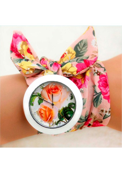 Krom Renk 14 Shsby Yeni Benzersiz Bayanlar Çiçek Kumaş Kol Saati Moda Kadın Elbise Izle Yüksek Kaliteli Kumaş Izle Tatlı Kızlar Bilezik Izle (Yurt Dışından) modelleri