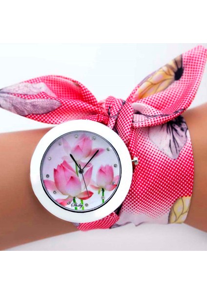 Krom Renk 14 Shsby Yeni Benzersiz Bayanlar Çiçek Kumaş Kol Saati Moda Kadın Elbise Izle Yüksek Kaliteli Kumaş Izle Tatlı Kızlar Bilezik Izle (Yurt Dışından) fırsatları