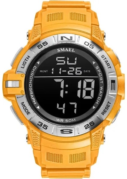 Turuncu Dijital Saatler Spor Smael Izle Erkekler Için 50 M Su Geçirmez Çalar Saat Otomatik Tarih Izle Turuncu Bilezik 1511 Erkek Saatleri Askeri (Yurt Dışından)