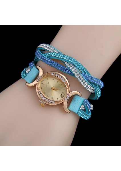 Yeşil Sıcak Satış Moda Bilezik Saatler Kadın Elmas Halat Silgi Rahat Bayanlar Kuvars Izle Kore Kadife Iki Tur Sarma Saat (Yurt Dışından) fiyatları