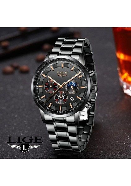 Siyah Gül Altın 2020 Yeni Lıge En Orijinal Erkek Saatler Moda 30 M Su Geçirmez Erkekler Için Çok Fonksiyonlu Kronograf Spor Izle Aydınlık + Kutu (Yurt Dışından) fiyatları