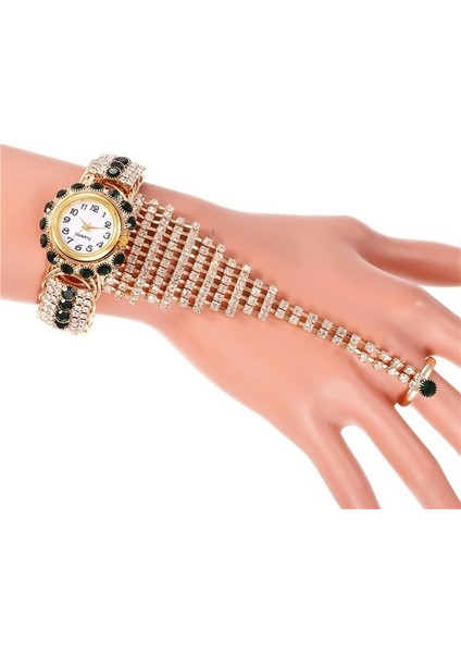 Yeşil Top5 Marka Lüks Saat Taklidi Bilezik Izle Kadın Saatler Bayanlar Kol Saati Relogio Feminino Reloj Mujer Montre Femme (Yurt Dışından)