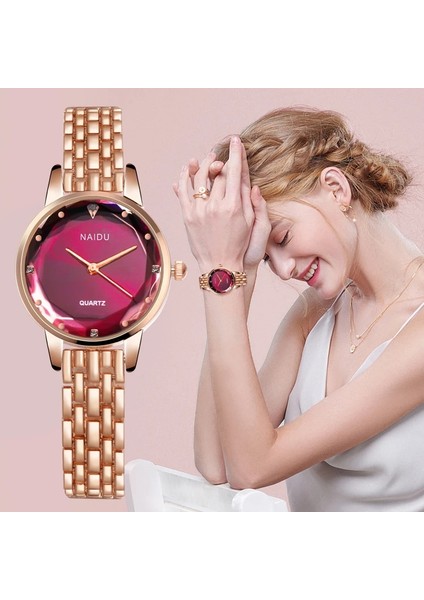 Gül Kadın Saatler Bayanlar Bilezik Saat Kuvars Yeni Naıdu Gül Altın Elbise Kol Saati Rahat Relogio Feminino Reloj Mujer Kol Saati (Yurt Dışından) fırsatları