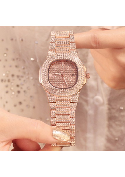 Gümüş Üst Lüks Marka Kadın Izle Moda Gül Altın Kuvars Izle Bayanlar Elmas Elbise Bilezik Saatler Kadın Saat Relogio Feminino (Yurt Dışından) modelleri