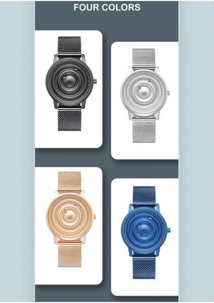 Renk Çelik Eutour Mavi Saatler Erkekler Lüks Manyetik Top Kuvars Izle Paslanmaz Çelik Erkek Kol Saati Su Geçirmez Moda Çift Erkek Saat (Yurt Dışından)