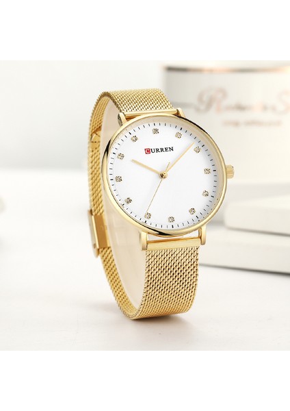 Altın Beyaz Curren Moda Izle Kadın Saatler Bayanlar Paslanmaz Çelik Bilezik Saatler Kadın Relogio Feminino Montre Femme (Yurt Dışından) fiyatları