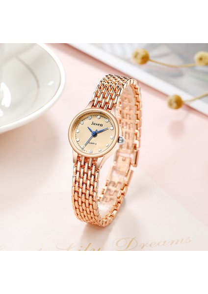 Stil 4 Kadın Lüks Gül Altın Bilezik Izle Bayanlar Moda Rahat Kuvars Kol Saati Kadın Saat Reloj Mujer Relogio Feminino Montre (Yurt Dışından) fiyatları