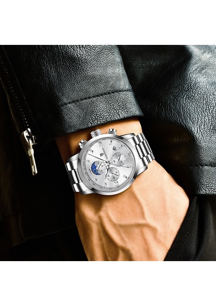 Gül Altın Beyaz Lıge Moda Izle Erkekler Lüks Spor Kuvars Kol Saati Chronograph Askeri Erkek Saatler Aydınlık Tarih Saat Relogio Masculino (Yurt Dışından) fırsatları