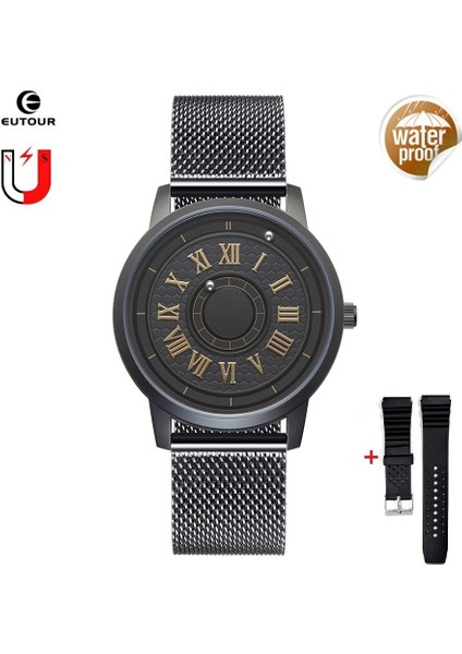 Yıldız Kauçuk Bir Eutour Mavi Saatler Erkekler Lüks Manyetik Top Kuvars Izle Paslanmaz Çelik Erkek Kol Saati Su Geçirmez Moda Çift Erkek Saat (Yurt Dışından)
