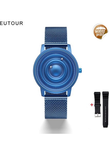 Yıldız Kauçuk Bir Eutour Mavi Saatler Erkekler Lüks Manyetik Top Kuvars Izle Paslanmaz Çelik Erkek Kol Saati Su Geçirmez Moda Çift Erkek Saat (Yurt Dışından)