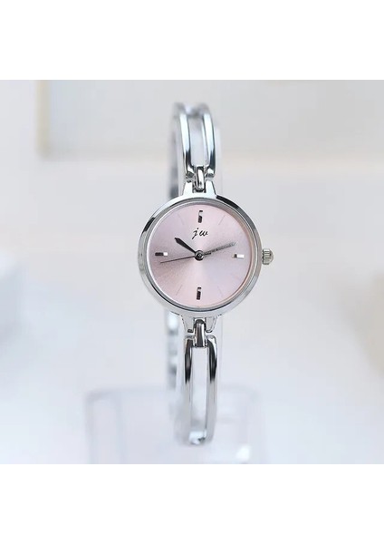 Gümüş Mor Moda 25MM Gümüş Bilezik Izle Kadınlar Için Lüks Alaşım Kayış Kuvars Bayanlar Izle Saat Hediye Kızlar Için Gül Altın Dropshipping (Yurt Dışından)
