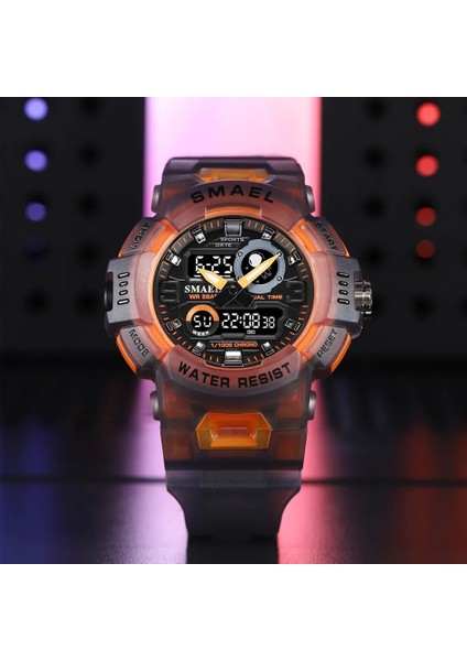 Siyah Smael Erkekler Spor Izle LED Işık Alarm Dijital Saat Ikili Zaman Göstergesi Hafta Otomatik Tarih Arka Işık Gençlik Kuvars Kol Saatleri Erkek (Yurt Dışından) modelleri