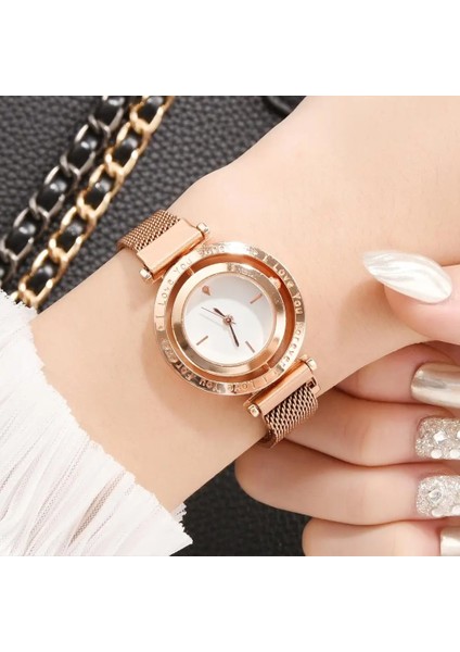 4061 Siyah Lüks Kadın Saatler Gül Altın Mıknatıs Net Kemer Bayanlar Bilek Saatler Kadran Kadın Bilezik Izle Kadın Saat Relogio Feminino (Yurt Dışından) indirimleri