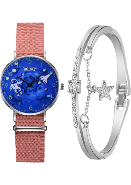 1 Adet Izle Yeşil Kadın Moda Saatler Örgü Örgü Bilek Bandı Izle Mavi Astronot Kadran Bayanlar Casual Saat Bilezik Saatler Set Relogio Feminino (Yurt Dışından) fırsatları