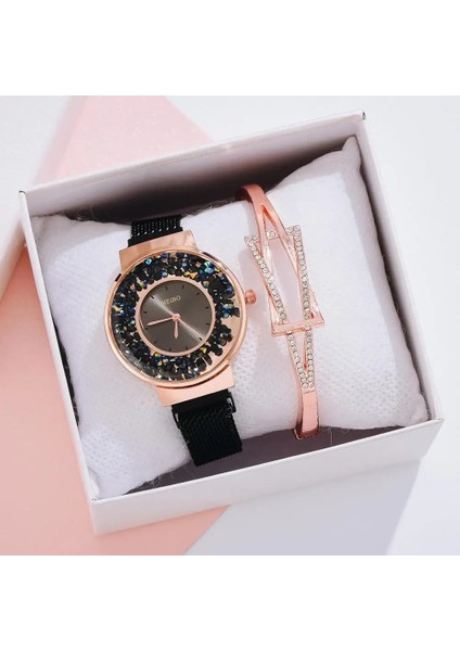 Mavi Lüks Kadın Mıknatıs Izle Moda Gül Altın Bayanlar Kristal Kuvars Bilek Saatler Rahat Kadın Bilezik Izle Reloj Mujer Saatler (Yurt Dışından) fırsatları
