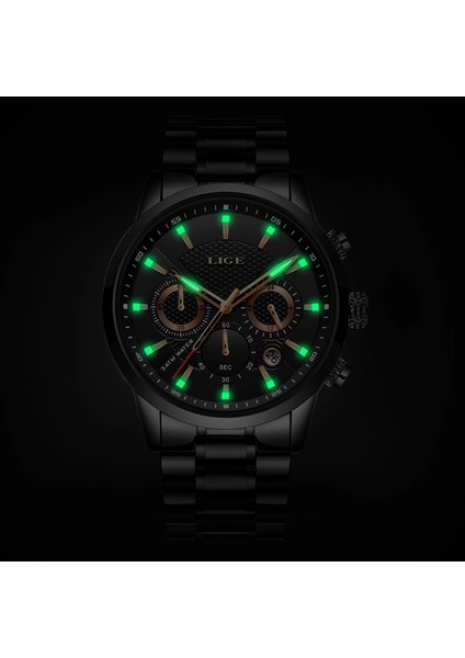 Gül Altın Mavi S Lıge Saatler Erkek Spor Kuvars Kronograf Kol Saatleri Lüks Paslanmaz Çelik Saat Aydınlık Tarih Erkekler Izle Relogio Masculino (Yurt Dışından) fırsatları