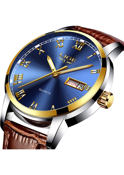 S Gümüş Lıge Üst Marka Lüks Erkek Saatler Aydınlık 3ATM Su Geçirmez Paslanmaz Izle Kuvars Erkekler Erkekler Için Tarih Takvim Iş Kol Saati (Yurt Dışından) fiyatları