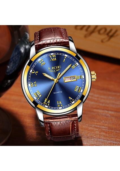 S Gümüş Lıge Üst Marka Lüks Erkek Saatler Aydınlık 3ATM Su Geçirmez Paslanmaz Izle Kuvars Erkekler Erkekler Için Tarih Takvim Iş Kol Saati (Yurt Dışından) fırsatları