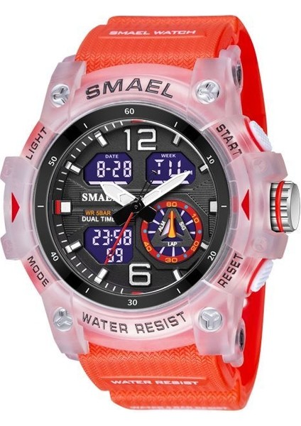 Kırmızı Smael Sportif Izle Erkekler Için Su Geçirmez Kronograf Alarm Hesap Makinesi Saat Rahat Hediyeler Fikirleri Erkek Reloj Hombre 8007 (Yurt Dışından)