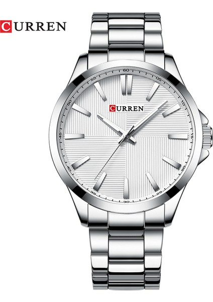 Gümüş Beyaz Curren Saatler Erkekler Moda Izle 2019 Lüks Paslanmaz Çelik Şerit Reloj Kol Saati Iş Saati Su Geçirmez Relogio Masculino (Yurt Dışından)