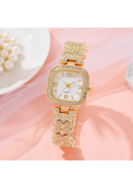 1 Izle 2 Adet Set Quartz Saat 2022 Yeni Moda Lüks Tam Elmas Bayanlar Bilezik Saatler Kadın Kadın Saat Relogio Feminino (Yurt Dışından)