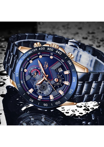 Gümüş Siyah Beyaz Lıge Erkek Saatler Üst Marka Lüks Paslanmaz Çelik Mavi Su Geçirmez Kuvars Izle Erkekler Moda Chronograph Erkek Spor Askeri Saat (Yurt Dışından) fırsatları