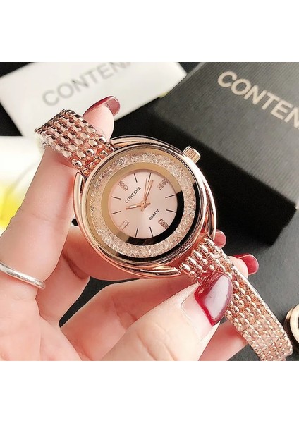 Gümüş Contena Lüks Kadın Saatler Gül Altın Bayanlar Bilezik Saatler Reloj Mujer 2020 Yaratıcı Kuvars Saatler Kadınlar Relogio Feminino (Yurt Dışından) fiyatları