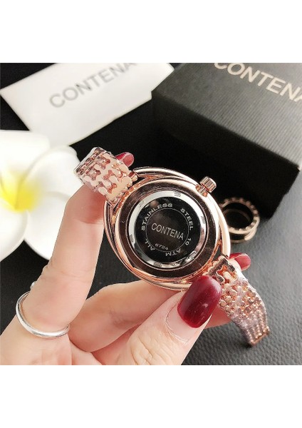 Gümüş Contena Lüks Kadın Saatler Gül Altın Bayanlar Bilezik Saatler Reloj Mujer 2020 Yaratıcı Kuvars Saatler Kadınlar Relogio Feminino (Yurt Dışından) fırsatları