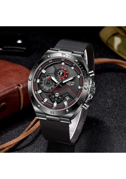 Gümüş Siyah Lıge 2022 Yeni Erkek Kuvars Kol Saati Üst Marka Moda Chronograph Kronometre Erkekler Için Su Geçirmez Paslanmaz Izle Lüks Izle Adam (Yurt Dışından) fırsatları