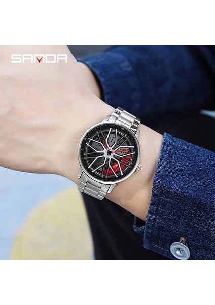 Örgü Siyah Yeşil 2023 Moda Erkek Spor Saatler Erkekler Lüks Iş Paslanmaz Çelik Hasır Kemer Kuvars Aydınlık Saat Adam Rahat Deri WATCH110 (Yurt Dışından)