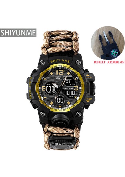 Altın Açık Survival Askeri Izle Su Geçirmez Çok Fonksiyonlu Hayatta Kalma Kiti Askeri Taktik Paracord Izle Pusula Spor Izle (Yurt Dışından)