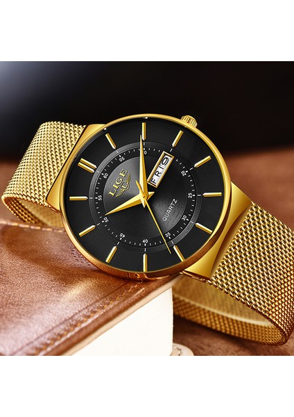 Gül Altın Mavi Relogio Masculino 2023 Lıge Yeni Erkek Saatler Üst Marka Lüks Ultra Ince Kuvars Izle Erkekler Çelik Hasır Kayış Su Geçirmez Altın Saat (Yurt Dışından) modelleri