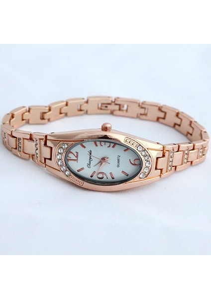 Gül Altın Altın Moda Kadınlar #39S Bilezik Izle Kadın Bayanlar Bilek Saatler Bling Kristal Analog Saat Kadın Elbise Kuvars Izle (Yurt Dışından)