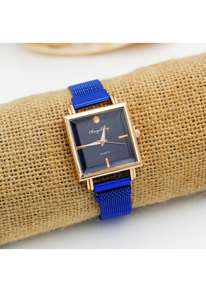 Mavi Kadın Takı Manyetik Örgü Kemer Saatler Kare Kuvars Bilezik Izle Bayanlar Yıldızlı Gökyüzü Saat Lüks Kadın Elbise Kol Saatleri (Yurt Dışından)