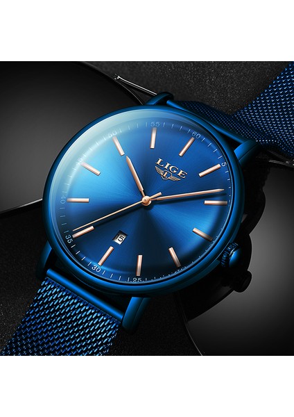 Gül Altın Siyah Lıge Erkek Saatler Üst Marka Lüks Su Geçirmez Ultra Ince Saat Mavi Örgü Kemer Fashon Casual Kuvars Izle Erkekler Spor Kol Saati (Yurt Dışından) fırsatları