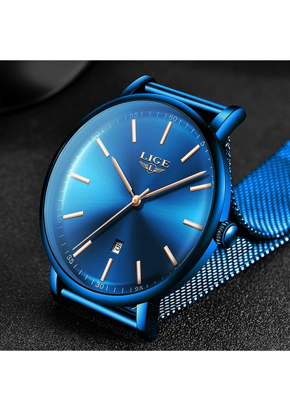 Gül Altın Siyah Lıge Erkek Saatler Üst Marka Lüks Su Geçirmez Ultra Ince Saat Mavi Örgü Kemer Fashon Casual Kuvars Izle Erkekler Spor Kol Saati (Yurt Dışından) indirimleri