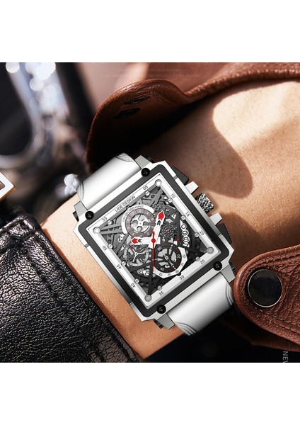 Altın Kırmızı 2021 Lıge Erkek Saatler Su Geçirmez Üst Marka Lüks Silikon Kare Spor Quartz Saat Saat Erkek Relogio Masculino Montre Homme (Yurt Dışından) indirimleri