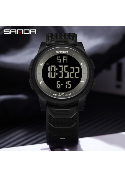 Siyah Beyaz Sanda 2022 Yeni Erkek Saatler 10MM Süper Ince Elektronik LED Dijital Saatler Erkek Saat Kol Saati Relogio Masculino 6107 (Yurt Dışından) modelleri