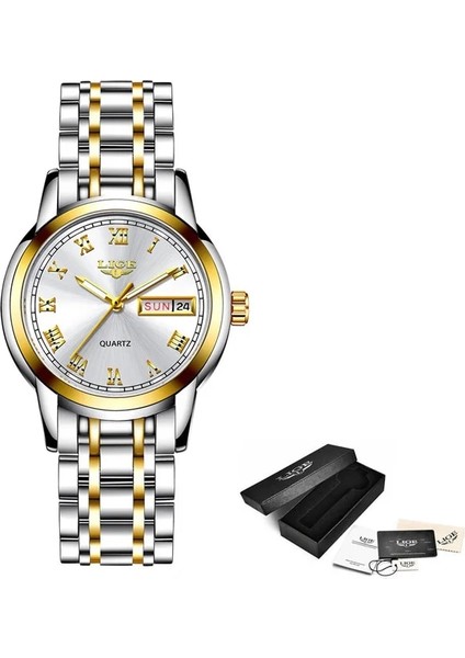 Lıge 2022 Yeni Altın Izle Kadın Saatler Bayanlar Yaratıcı Çelik Kadın Bilezik Saatler Kadın Su Geçirmez Saat Relogio Feminino (Yurt Dışından)