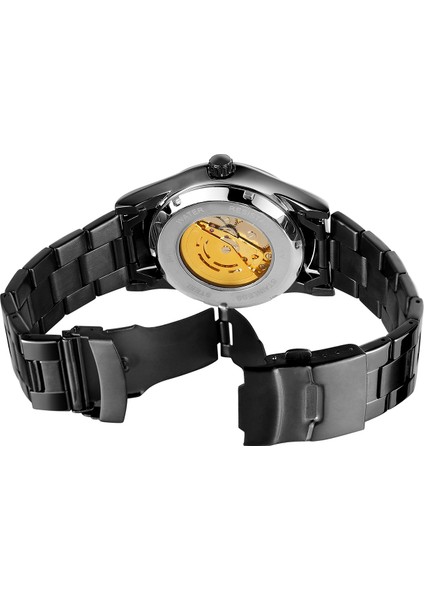 Altın Beyaz T-Kazanan Basit Stil Içi Boş Çift Halkalı Tırnak Terazisi Mekanik Saat Dairesel Siyah Erkek Saati Çelik Kayış Mekanik Saat (Yurt Dışından) indirimleri