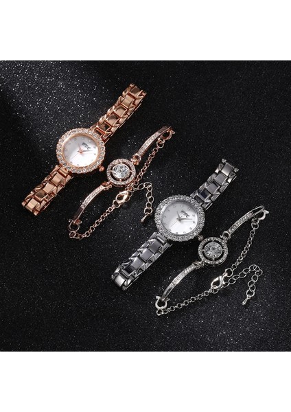 Gül Altın Kadın Bilezik Saatler Set Lüks Paslanmaz Çelik Bilek Saatler Hediyelik Saat Relogio Feminino Reloj Mujer Zegarek Damski (Yurt Dışından) fırsatları