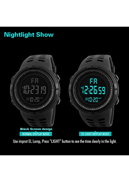 B-Blue Dijital Erkekler Izle Askeri Spor Kol Saati Çok Fonksiyonlu Su Geçirmez Spor Saatler Çocuklar Öğrenci Elektronik Saat Erkekler Için Hediyeler (Yurt Dışından) indirimleri