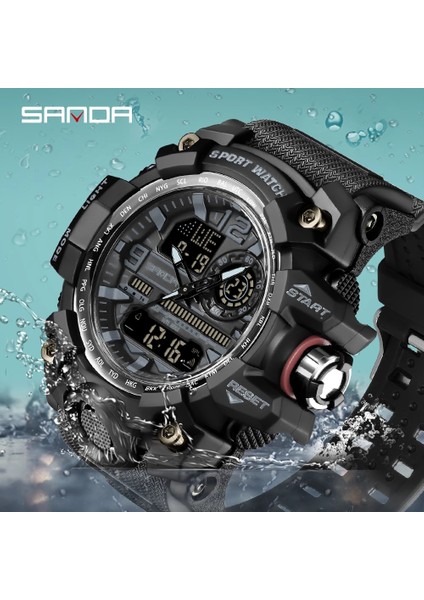 Siyah Kırmızı Sanda Kore Moda Trendi Açık Hava Eğlence Su Geçirmez Çok Fonksiyonlu Elektronik Saat Üniversite Öğrencisi Bayan Saat (Yurt Dışından) fiyatları