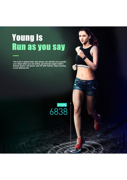 Yeşil Yeni Renkli Ekran Akıllı Bilezik Spor Spor Sağlığı Izleme Spor Bilezik Saat (Yurt Dışından) indirimleri
