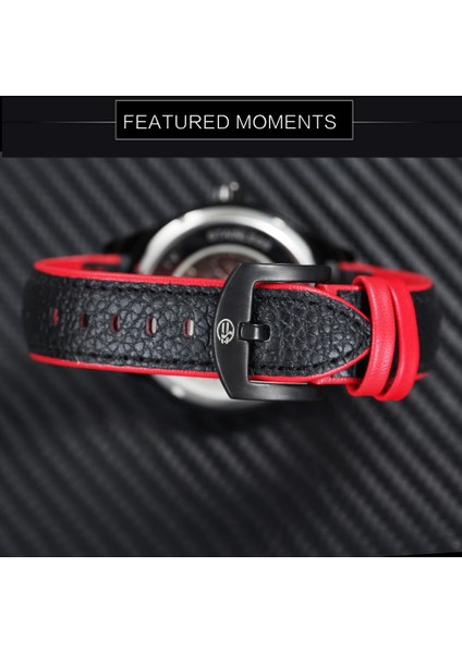 Bo Sıyah Mavı Kazanan Mekanik Izle Erkekler Şeffaf Hakiki Kırmızı Siyah Deri Kayış Otomatik Moda Erkek Saatler Üst Marka Lüks (Yurt Dışından) modelleri