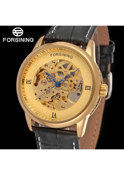 Beyaz Forsınıng Eğlence Basit Rüzgar Mekanik Saat Altın Içi Boş Dairesel Mekanik Hareket Saati Erkek ve Kadın Saatleri (Yurt Dışından) fiyatları